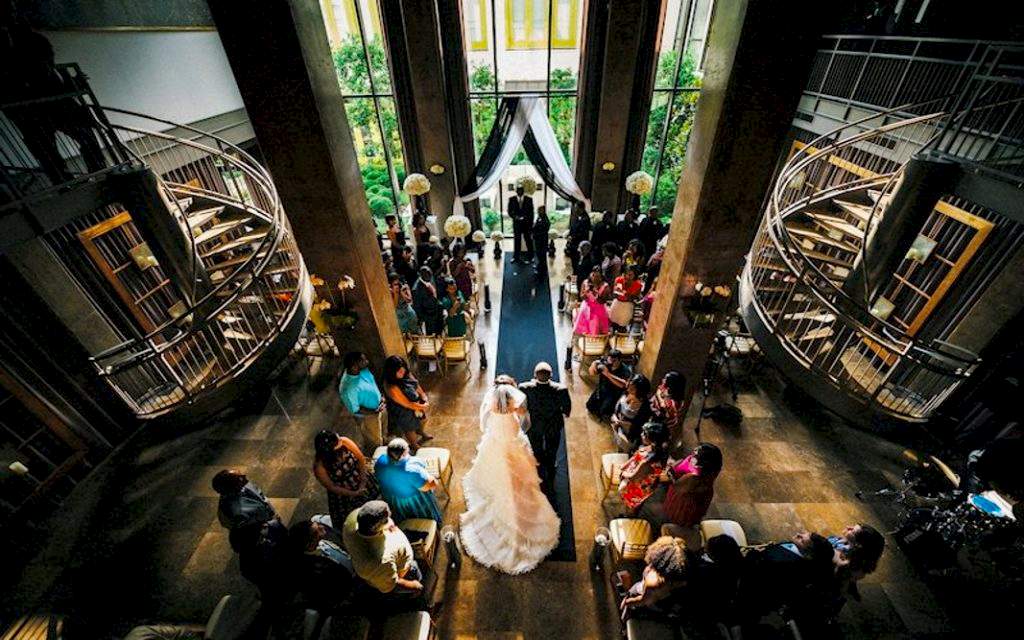 Proximity Hotel Wedding Kendra and Quadean, Wedding Ceremony in social lobby
