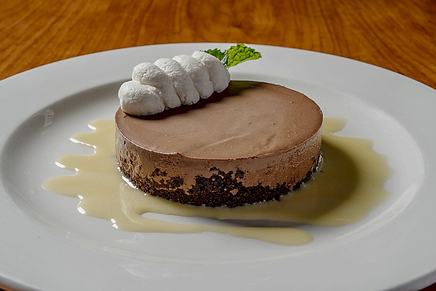 FRENCH SILK PIE, crème anglaise, whipped cream